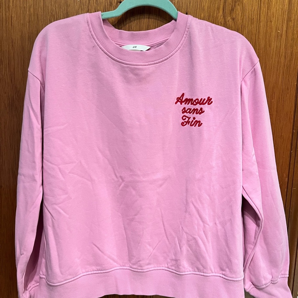 Women’s H&M Pink French Sweatshirt Size S